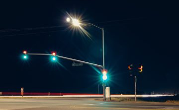 Street intersection at night