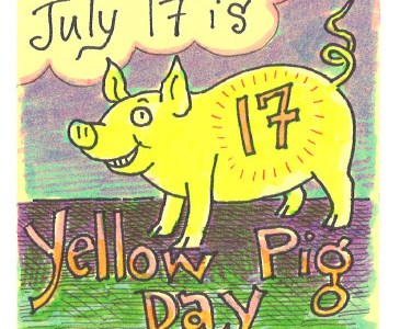 National Yellow Pig Day Cartoon